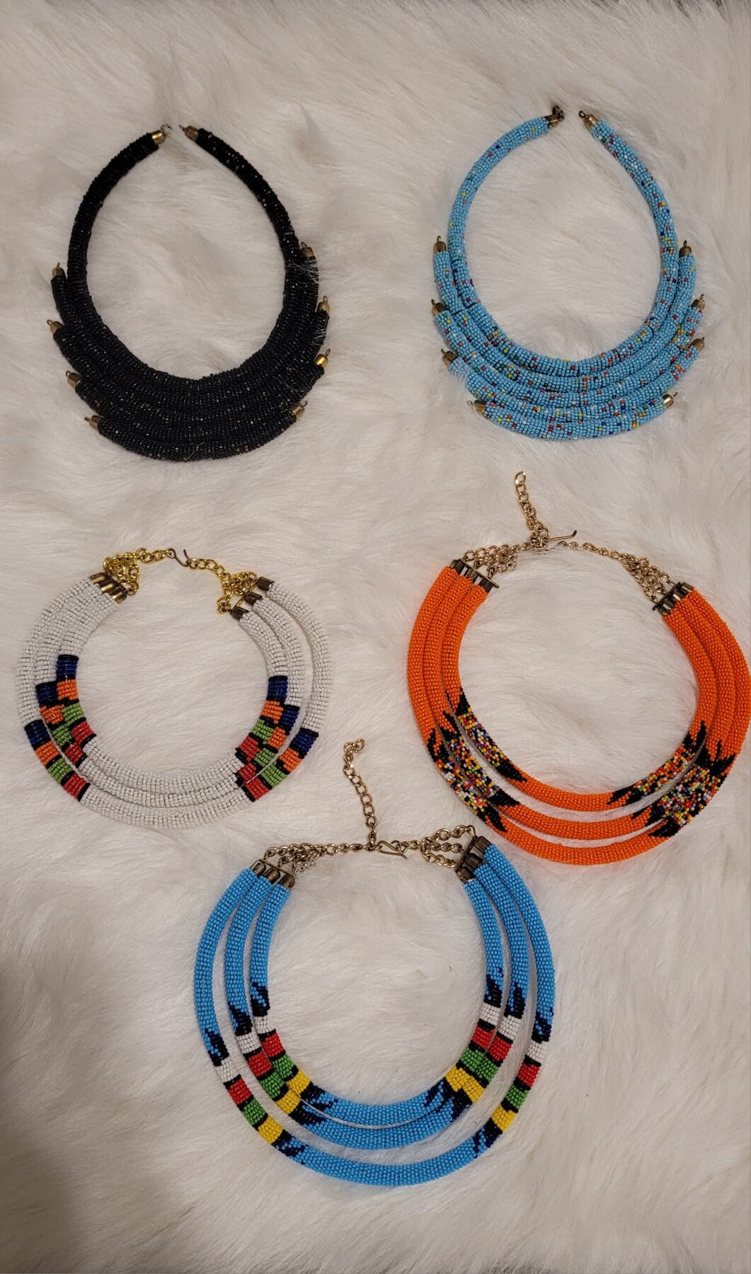 Assorted beaded collar necklaces