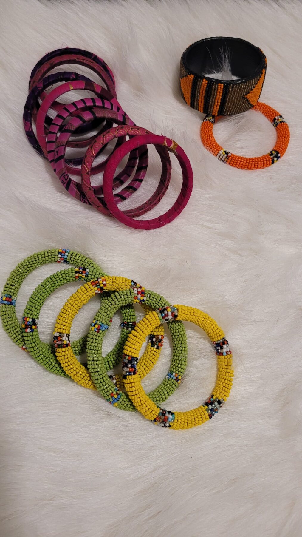 Assorted Ninadiah beaded bracelets and cuff bracelets