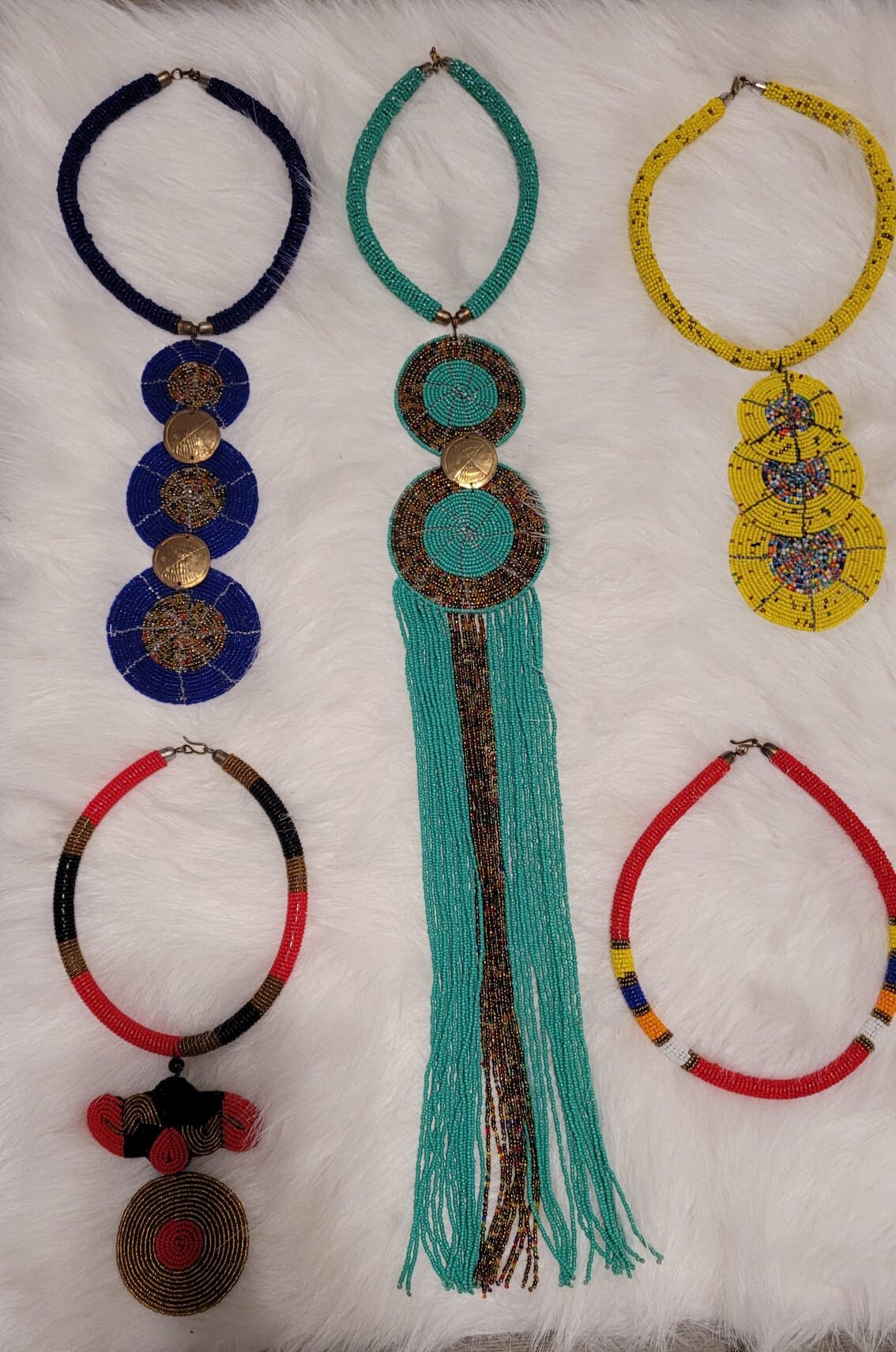 Long beaded statement necklaces